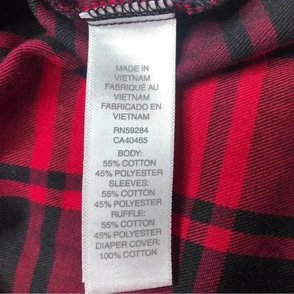 The  Children’s Place Dress Red & Black Plaid New With Tags 3-6 Months - Picture 7 of 16